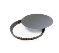 Tourtière ronde cannelée haute - antiadhérente - fond mobile - Ø260/240 mm h35 mm