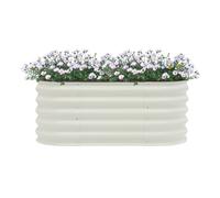 TouTToNG Jardinière surélevée en métal - 105 x 60 x 43 cm - Pour l'extérieur - En acier galvanisé inoxydable - Avec bord en caoutchouc - Grand pot de fleurs pour fleurs, fruits, légumes