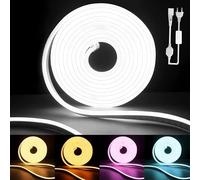 TOUYAKO Bande néon LED. 230V, lumière blanche 10M, extérieur étanche/flexible bricolage pour décoration de fête intérieure/LED extérieure, avec adaptateur secteur + contrôleur