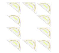 TOVINANNA 10pièces Équerre Triangle Transparente avec Poignée Règle à Mesurer Angles pour École Bureau Garçon Fille Kit de Dessin Géométrique Multifonctionnel Plastique
