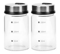 TOVINANNA 2pcs Bocaux à Épices en Verre Couvercle en Acier Inoxydable, Opération Main, Étanchéité pour Hôtel et Restaurant