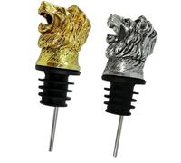 TOVINANNA 2pcs Bouchons Verseurs à Vin en Alliage Tête de Lion, Légers et Sûrs, pour Fête à Domicile, Design Créatif et Original