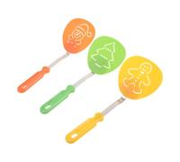 TOVINANNA 3 Pièces Lot de Spatules à Fentes en Nylon pour Ustensiles Cuisine de Noël, Outils Polyvalents et Faciles à Nettoyer Design Festif pour Cuisson et Pâtisserie de Fête