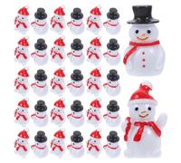 TOVINANNA 40 Pièces Miniatures de Bonhommes de Neige en Résine Légère, Décoration Élégante et Créative pour Bureau ou Loisirs Créatifs de Noël