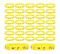 TOVINANNA 50 Pièces Bracelets en Silicone Jaunes Élastiques pour Fête de Remise de Diplômes e 2026, Accessoires Lisses pour Célébrations Étudiantes