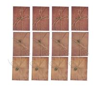 TOVINANNA 6 Ensembles Papier à Lettres Vintage Enveloppes Classiques Vieillies en Papier Kraft et Carton, Corde de Jute Décorative, pour Cartes d'anniversaire et Mariages