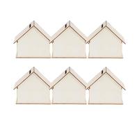 TOVINANNA 6 Pièces Boîte à Monnaie en Bois Forme Maison à Peindre DIY, Kit Créatif pour Garçon et Filles, Promoteur de L'éducation Financière, pour Activités Scolaires et Loisirs