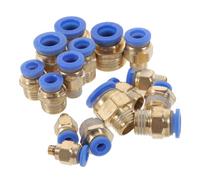 TOVINANNA Adaptateur de Tuyau Air Comprimé Mâle-mâle 16 Pièces en Cuivre Abs , Raccord Rapide pour Installation et Projet Industriel pour Compresseur et Cloueur Pneumatique