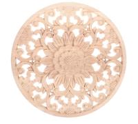 TOVINANNA Appliques Décoratives Travail Artisanal Unique en Bois Sculpté Rond Bois Naturel Effet Décoratif pour Décoration Murale et Intérieure