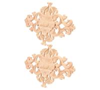 TOVINANNA Appliques en Bois Sculpté Décorations Résistantes à L'usure pour Portes D'armoire 2pcs Ornement Polyvalent pour Meubles, pour Décoration Intérieure