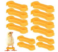 TOVINANNA Attelle pour Oiseaux Jaune en PVC, Lot de 12 Pièces Différentes Tailles pour Correction Sécurisée et Alignement des Pattes de Poussins et Bébés Oiseaux