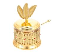 TOVINANNA Boîte à Bijoux Vintage en Fer et Verre Couvercle, Pot de Rangement Multifonction Facile à Nettoyer pour Snacks et Cosmétiques, Set de 2 Pièces
