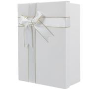 TOVINANNA Boîte Cadeau Blanche avec Ruban Noeud Coffret Vide Boîte Emballage pour Fêtes et Souvenirs