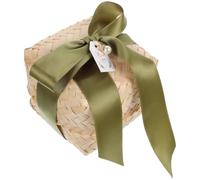 TOVINANNA Boîte de Rangement Tissée Carrée avec Couvercle et Ruban Panier Léger pour Clés Bijoux Snack Maison Bureau Fête