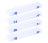 TOVINANNA Boîte de Rangement Transparente Couvercle pour Pinceaux, 4 Pièces | Plastique Clair, Fermeture à Clip, Identification Facile, pour t Bureau, Organise Petits Accessoires