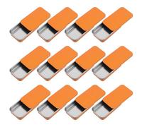 TOVINANNA Boîtes en Fer-blanc avec Couvercle Coulissant, Lot de 12 Pièces, Dimensions 60 X 34 X 11 Mm, Emballage pour Gloss à Lèvres, Petite Boîte Métallique Orange, pour Rangement