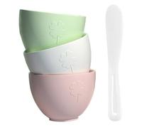 TOVINANNA Bol Mélangeur Silicone pour Masque Facial Maison 3 Bols Colorés Grand Bâtonnet Blanc, Kit DIY pour Soin Visage Professionnel en Salon Domicile