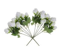 TOVINANNA Bouquet de Roses Artificielles Réalistes 2pcs Fleurs D'eucalyptus Artificielles en Tissu Soie pour Décoration Intérieure Élégante et Arrangements Floraux Polyvalents