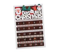 TOVINANNA Calendrier de L'avent en Bois 25 Jours de Compte à Rebours Festif avec Couronne Mobile, Décoration Rustique pour Maison pour Décoration de Bureau ou Table