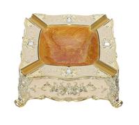 TOVINANNA Cendrier Carré Vintage Européen avec Relief Rose Plastique Incassable Décor Intérieur pour Table Basse ou Espace Fumeur Design Rétro Résistant aux Chocs Cendrier Décoratif