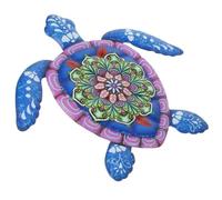 TOVINANNA Décoration Murale et Ornement Suspendu Tortue en Fer Bleu Décoration Résistant pour Art Mural Unique Intérieur Extérieur Maison Jardin