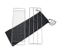 TOVINANNA Grilles de Barbecue pour Cuisson Uniforme en Acier Inoxydable Noir Set de 3 Accessoires Sûrs Adaptés pour Le Poisson et la Viande en Extérieur