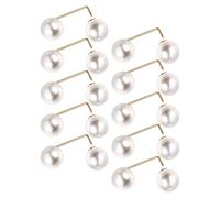 TOVINANNA Lot de 10 Pinces à Ourlet en Ivoire Végétal, Épingles à Vêtements Perlées pour Jeans, Boutons Ajusteurs de Longueur, Accessoires pour Pulls et Pantalons, Usage Quotidien Femme