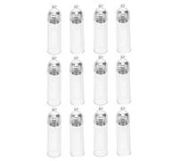 TOVINANNA Lot de 12 Pendentifs Flacons en Verre 35X11 MM avec Bouchon Acrylique Argenté Brillant Mini Flacons Diffuseurs D’Huiles Essentielles pour Aromathérapie et Porte-Clés Accessoires