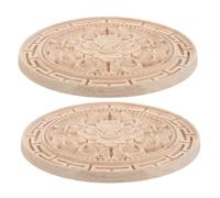 TOVINANNA Lot de 2 Appliques Décoratives en Bois Sculpté Vintage Motifs Floraux, Finition Naturelle Beige, pour Meubles et Portes, pour Décoration Intérieure Créative