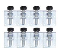 TOVINANNA Lot de 8 Pieds de Nivellement Réglables en Acier Laminé à Froid pour Meubles et Établi, Support Robuste Argenté Fixation à Bride, pour Garage et sous-Sol