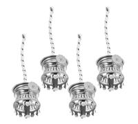 TOVINANNA Mèches de Lampe à Huile en Coton Facile à Installer 4 Pièces avec Brûleur en Alliage de Zinc, Design Vintage Classique pour Éclairage d'urgence et Ambiance Romantique