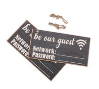 TOVINANNA Panneaux en Bois Lot de 2 Style Tableau Noir Réutilisables et Faciles à Installer, Décoration Élégante pour Mot de Passe Wifi pour Maison ou Hôtel