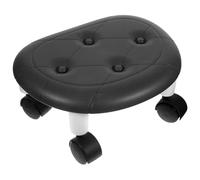 TOVINANNA Petit Tabouret à roulettes Rotatif Noir en PP et Alliage D'aluminium, Design Multifonctionnel Confortable Cuisine et Entrée, Tabouret Ergonomique Portable