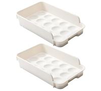 TOVINANNA Plateaux à Œufs Réutilisables Lot de 2, Tiroirs Multifonction en Plastique Solide, Organiseur Portable pour Réfrigérateur Cuisine Familiale