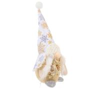 TOVINANNA Poupée GNOME de Noël Dorée en Feutre, Coton et Sable, Figurine | Décoration Festive Créative et Traditionnelle, pour Bar et Vitrine, Symbole et Chance