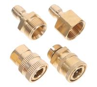 TOVINANNA Raccords de tuyauterie sous Pression, raccord de Pression, raccord Rapide pour Tuyau, Or, 4pcs, Design Quick Connect réutilisable pour Pressure Washer