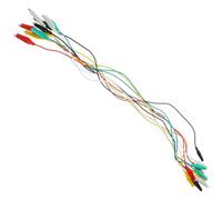 TOVINANNA Set de Cordons de Test Électriques en Laboratoire pour Travaux de Test Électrique Pinces Crocodiles Doubles en Cuivre et Pvc Lot de 10 Fils de Connexion de 45 Cm