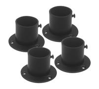 TOVINANNA Support pour Tringle à Rideau 4 pièces en Acier Inoxydable Noir 304, Bride Haute 25 mm, Montage Facile pour penderie et Salle de Bain