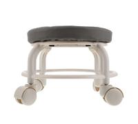 TOVINANNA Tabouret Roulant Bas Rond en Cuir PU Moderne avec Repose-Pieds Confortable, Compact et Résistant pour Salon de Beauté ou Centre Esthétique