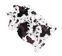 TOVINANNA Tapis Antidérapant en Imitation Peau de Vache Noir Tissage Uni en Polyester et Latex, Multifonctionnel pour Chambre, Design Moderne et Élégant