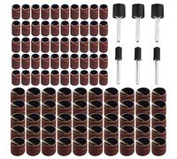 TOVOT 106 Pièces Ponceuse à Tambour 240 Grains Tambours de Ponçage avec mandrin de 3mm pour outils rotatifs