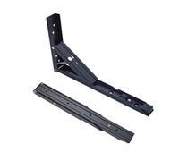 tow000ack 2 Pcs Supports d’Étagère Pliables,Équerre Pliante en Acier Carbone Console Murale Supports de Table Flottants Équerre Étagère de Triangulaires pour établi,avec Vis,Noir (350mm)