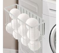 TOWEBOORY Support Magnétique pour Boule de Lavage, Distributeur Magnétique de Boules de Séchage Bac à Peluches Magnétique Organiseur de Rangement pour L'organisation et le Rangement (Blanc, Grand)