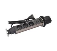 TOWER 60 INCARA Ø60MM 3 PRISES 2P+T + 1 CHARGEUR USB TYPE-A + TYPE-C