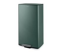 Tower Poubelle rectangulaire à pédale T838020FOR de 40 L, fabriquée en acier au carbone solide et durable, seau intérieur, compartiment filtre à charbon, vert forêt