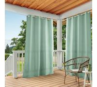 TOWN & COUNTRY BASICS Cabana GT EH8112-02 2-108G Rideau de fenêtre à œillets pour intérieur/extérieur, Polyester, Vert d'eau, W 54" x L 108" (2 Panels)