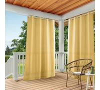 TOWN & COUNTRY BASICS Cabana Solid GT Paire de Rideaux à œillets filtrant la lumière, Polyester, Robe d'été Jaune, W 54" x L 96" (1 Panels)
