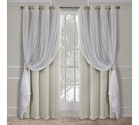 Town & Country Luxe Exclusive Home Catarina Paire de Rideaux Unis superposés à œillets, Rideaux occultants et voilages, 132,1 x 274,3 cm, Sable
