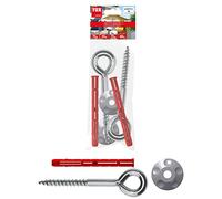 TOX Bizeps Sun Fixation pour voile solaire, cheville d'écartement pour pierre perforée (poroton) et béton poreux (Ytong), 12x90 mm, avec vis à œillet + capuchon Flexi