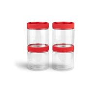 TOX Boîte ronde 500 ml avec bouchon à vis robuste, en plastique (PET), utilisation polyvalente dans l'atelier, le bureau et les loisirs, 4 pièces, 094900906
